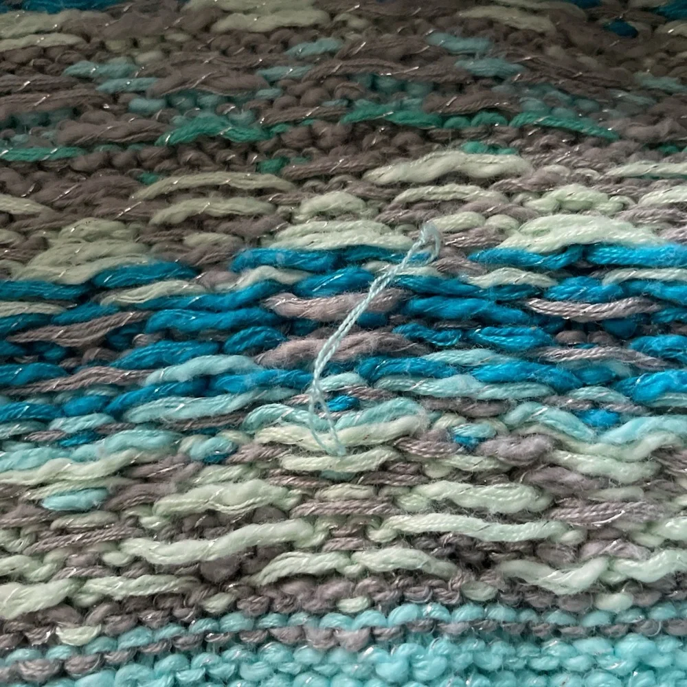 Justice Gray and Aqua Knit Sweater
